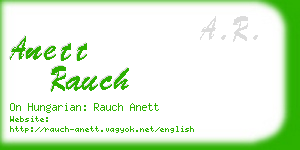 anett rauch business card